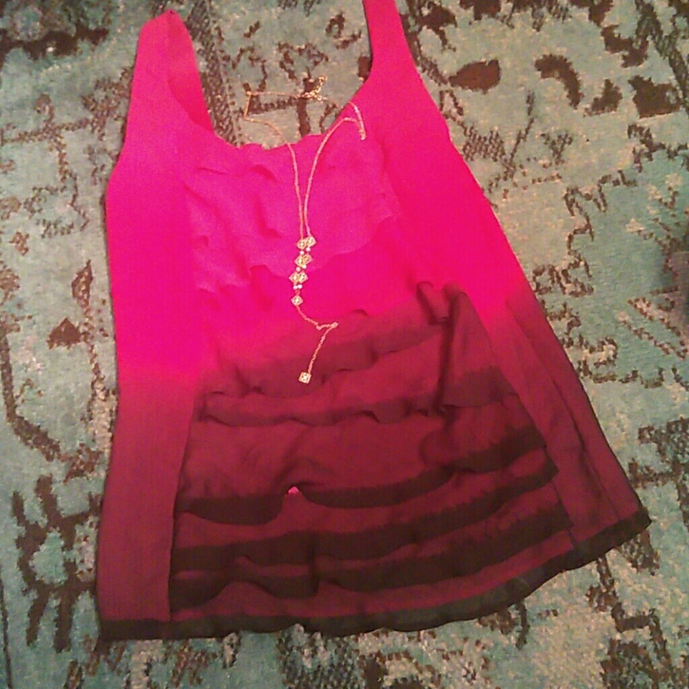 Ombre Ruffle Tank Top